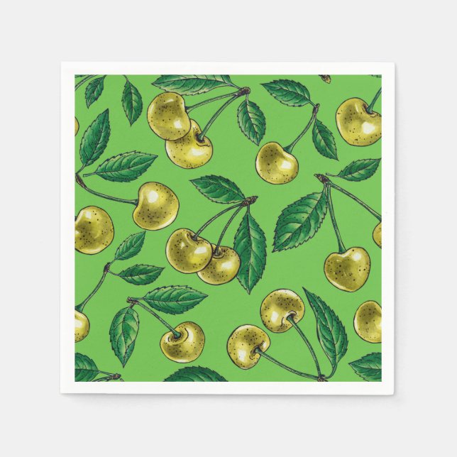 Serviette En Papier Cerises jaunes (Devant)