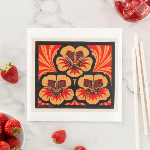 Serviette En Papier Cerisier des Indes orientales, Art nouveau,