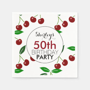 Serviette En Papier Cerisier Papier de fête du 50e anniversaire Napki