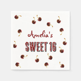 Serviette En Papier Cerry Sweet 16 Soirée personnalisée