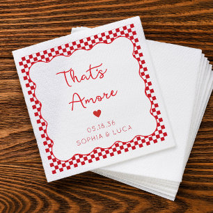 Serviette En Papier C'est Amore Italien Chic Personnalisé Mariage Roug