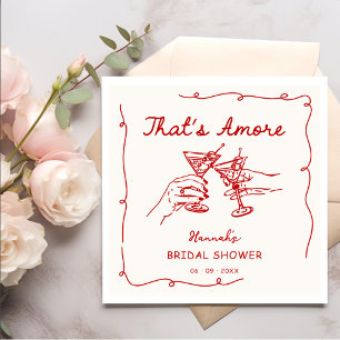 Serviette En Papier C'est Amore Italien Drawn Engagemen Fête des marié