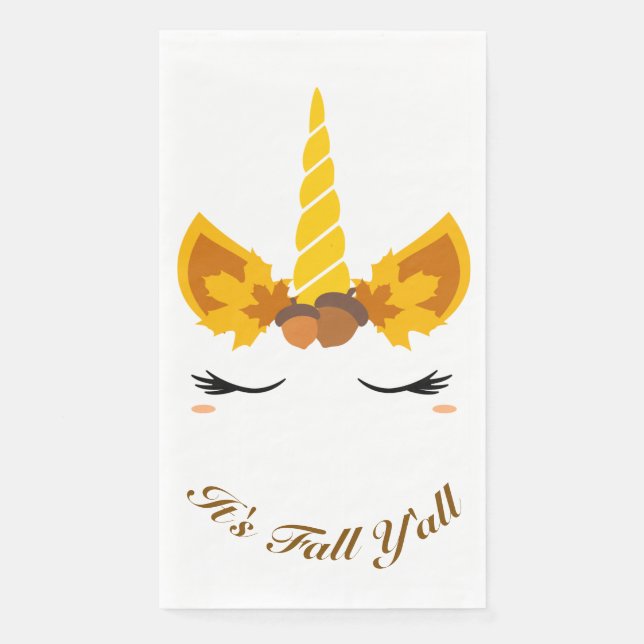 Serviette En Papier C'est Automne Y'all Automne Unicorn Party (Devant)