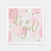 C'est Girl Pink Baby Shower Paper Napkin