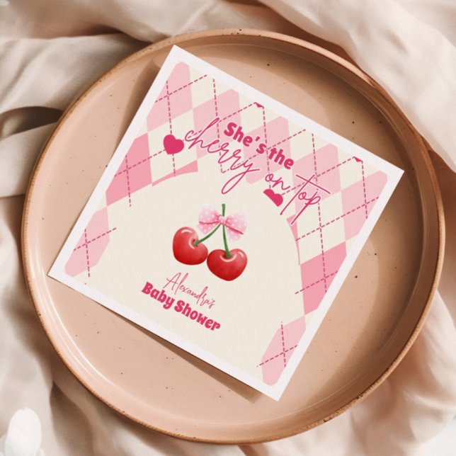 Serviette En Papier C'est la cerise sur le Baby shower supérieur (Créateur téléchargé)
