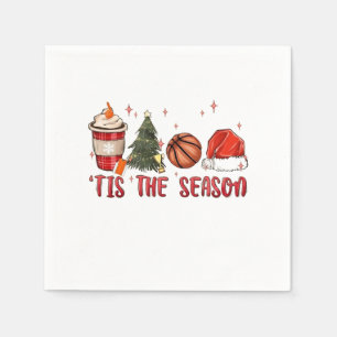 Serviette En Papier C'est la saison Noël Noël Basketball