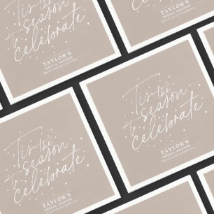 Serviette En Papier C'est la saison Taupe Fête des mariées d'hiver