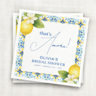 Serviette En Papier C'est l'Amore Carrelage Bleu Citron Italien Salle 