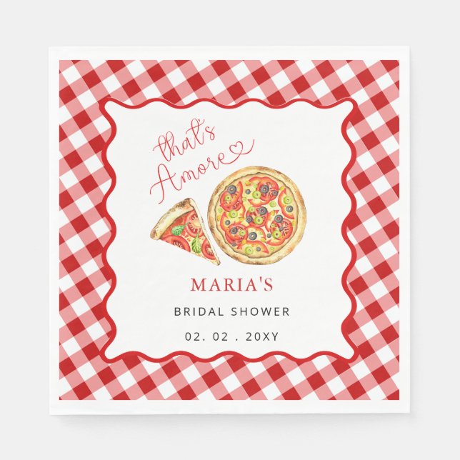 Serviette En Papier C'est l'amour Fête de pizza italienne Enterrement  (Devant)