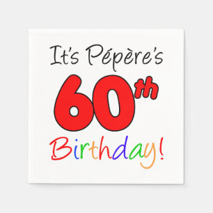 Serviette En Papier C'est le 60e anniversaire du grand-père français