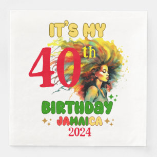 Serviette En Papier C'est mon Anniversaire Jamaïque Girl Party Vacatio