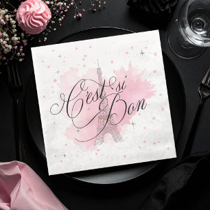 Serviette En Papier C'est si Bon Parisian Sweet 16 Pink Splash ID1162