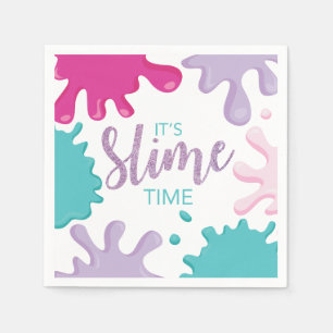 Serviette En Papier C'est Slime Time Slime Anniversaire