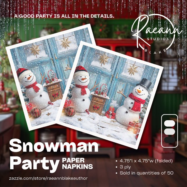 Serviette En Papier C'est Snowman Party Time Paper Napkin (Créateur téléchargé)