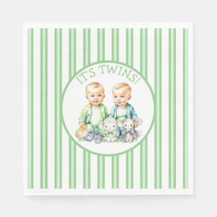 Serviette En Papier C'est Twins ! Baby shower jumeaux garçon mignon