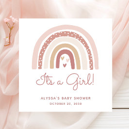 Serviette En Papier C'est un Baby shower Arc-en-ciel de fille Boho