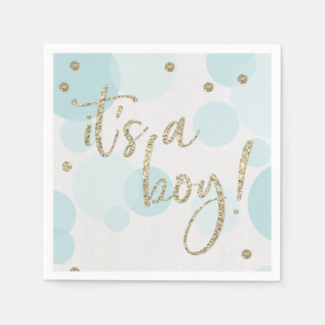 Serviette En Papier C'est un Baby shower bleu garçon Papier Napkin (Devant)