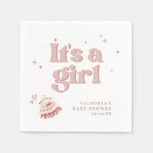 C'est un Baby shower de script simple rose fille