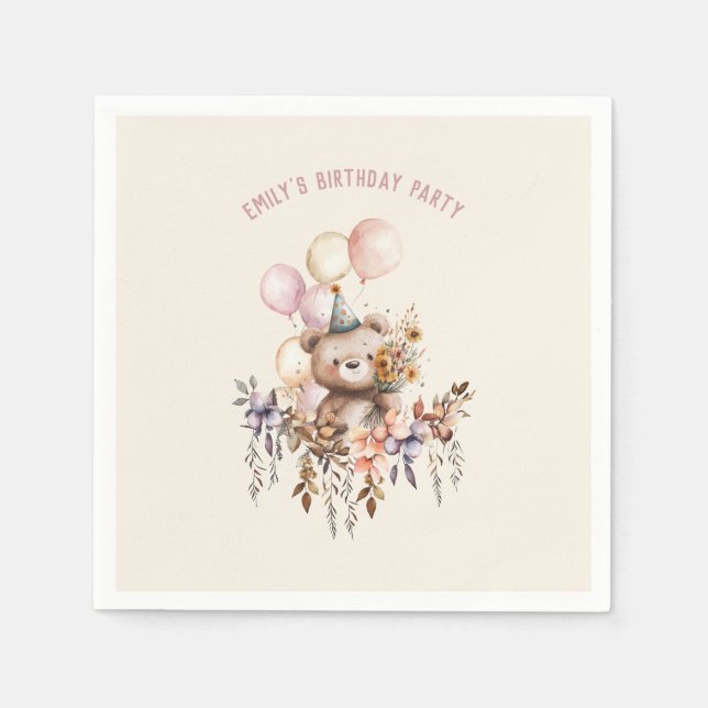 Serviette En Papier C'est un Beary spécial Anniversaire Papier Napkin (Devant)