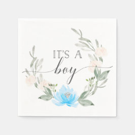 Serviette En Papier C'est un Boy Cocktail Napkins Pastel Blue