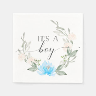 Serviette En Papier C'est un Boy Cocktail Napkins Pastel Blue