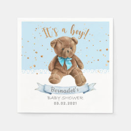 Serviette En Papier C'est un garçon ! Baby shower Teddy Bear