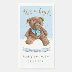 Serviette En Papier C'est un garçon ! Baby shower Teddy Bear