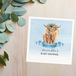 Serviette En Papier C'est un garçon veau de vache des Highlands Baby
