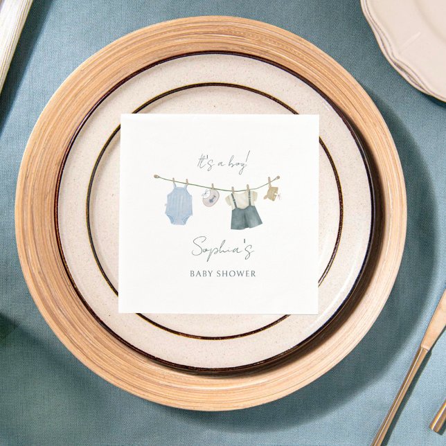 Serviette En Papier C'est un garçon Vêtements simples Baby shower d'aq (Créateur téléchargé)