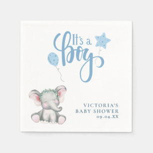 Serviette En Papier C'est un petit éléphant Baby shower de script simp