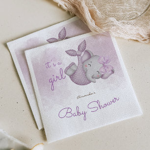 Serviette En Papier C'est une douche pour bébé fille éléphant