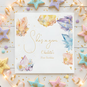 Serviette En Papier C'est une Gem Birthday Crystals Girl'aquarelle