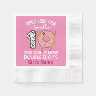 Serviette En Papier Cette fille a maintenant deux chiffres Gâteau d'an