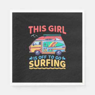 Serviette En Papier Cette Fille Est Partie Pour Faire Du Surf