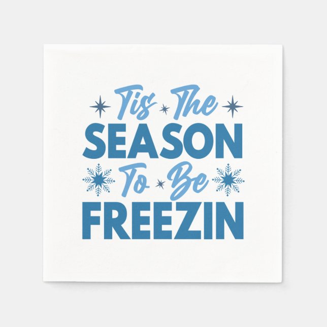 Serviette En Papier Cette saison pour être Freezin - Hiver amusant (Devant)