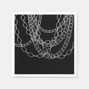 Serviette En Papier Chaînes d'argent Black Hip hop Danse fête d'annive