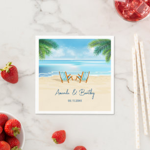 Serviette En Papier Chaises de plage Ocean Shore