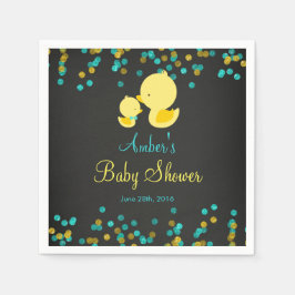 Serviette En Papier Chalboard en caoutchouc Baby shower canard serviet