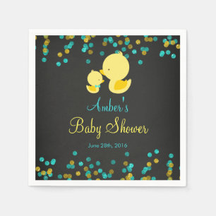 Serviette En Papier Chalboard en caoutchouc Baby shower canard serviet