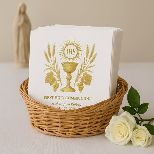 Serviette En Papier Chalice eucharistique de la première communion