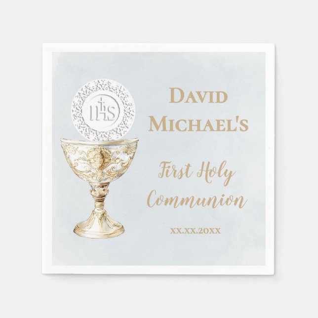 Serviette En Papier Chalice Host First Holy Communion (Devant)