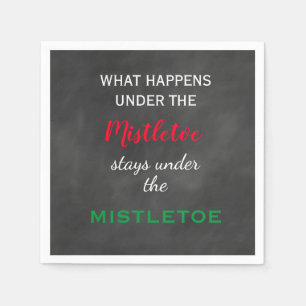 Serviette En Papier Chalkboard Mistletoe Holiday