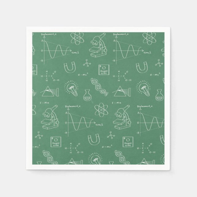 Serviette En Papier Chalkboard Science Motif Anniversaire Fournitures  (Devant)