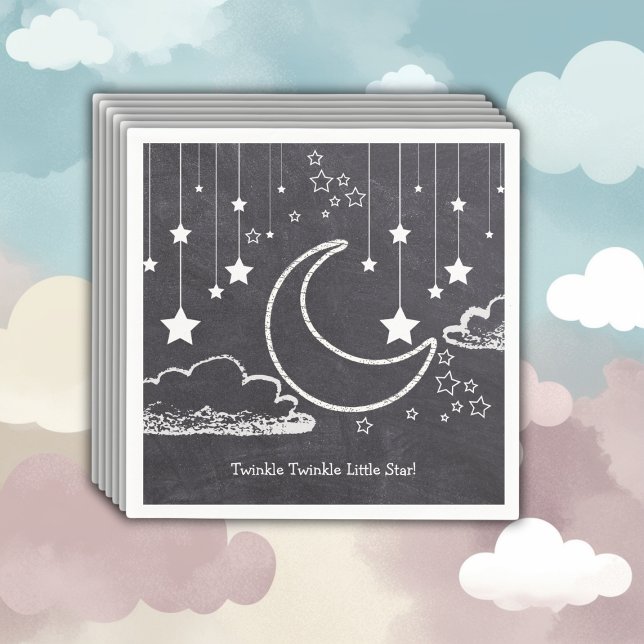 Serviette En Papier Chalkboard Twinkle Twinkle Little Star Baby shower (Créateur téléchargé)