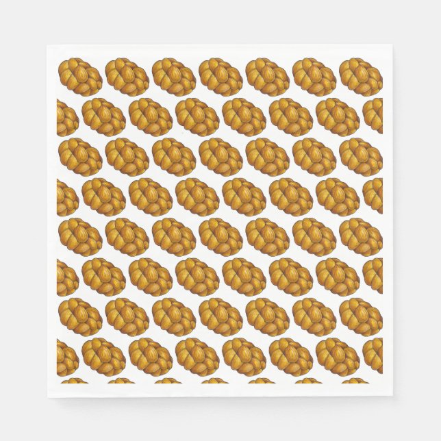 Serviette En Papier Challah Braided Jewish Bakery Pain Loaf Hanoukka (Devant)