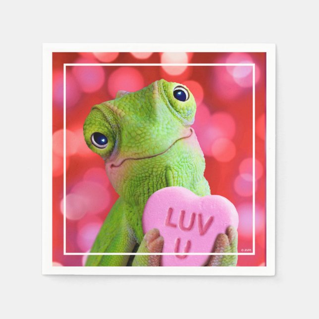 Serviette En Papier Chameleon Heart (Luv U) (Devant)