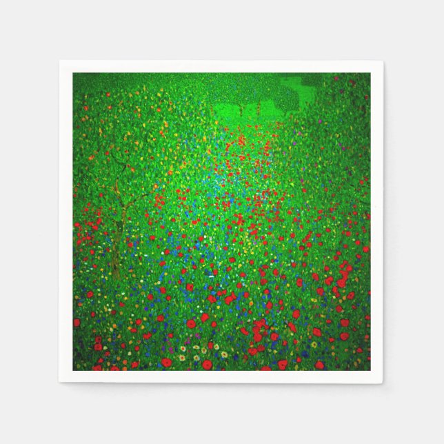 Serviette En Papier Champ de pavot Gustav Klimt (Devant)