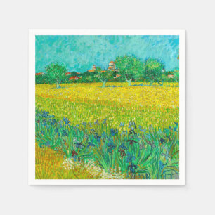 Serviette En Papier Champ Van Gogh avec Irises près d'Arles
