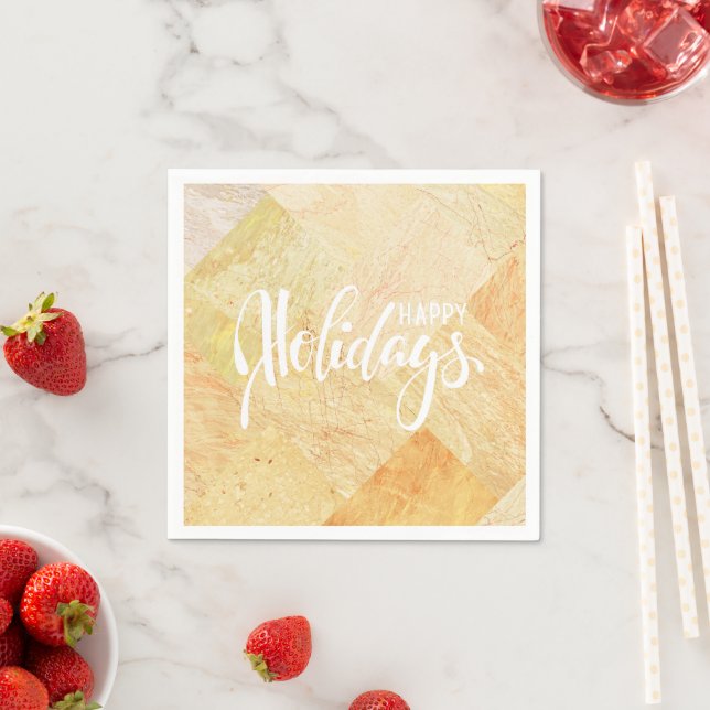Serviette En Papier Champagne Chic Happy Holidays (En situation)