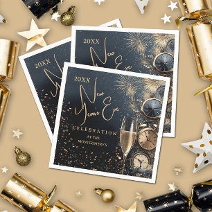 Serviette En Papier Champagne élégant la veille du Nouvel An
